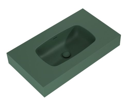 AREZZO design MABEL öntöttmárvány falra szerelhető mosdó 80 cm matt zöld
