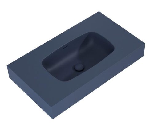 AREZZO design MABEL öntöttmárvány falra szerelhető mosdó 80 cm, matt kék