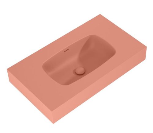 AREZZO design MABEL öntöttmárvány falra szerelhető mosdó 80 cm, terra pink