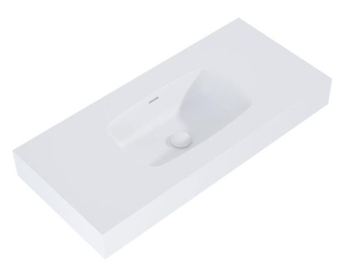 AREZZO design MABEL öntöttmárvány falra szerelhető mosdó 100 cm, matt fehér