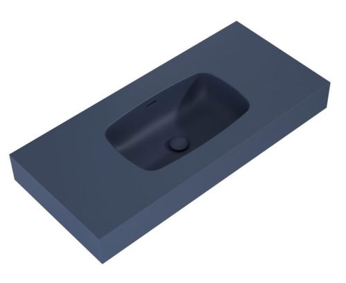 AREZZO design MABEL öntöttmárvány falra szerelhető mosdó 100 cm, matt kék