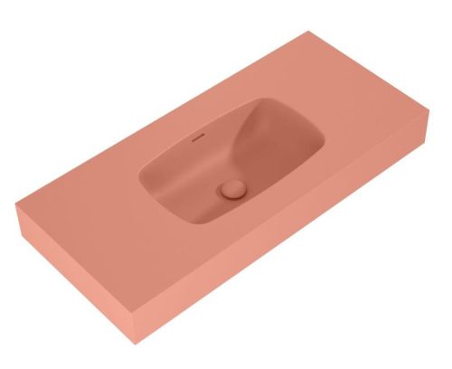 AREZZO design MABEL öntöttmárvány falra szerelhető mosdó 100 cm, terra pink