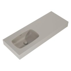   AREZZO design MABEL öntöttmárvány falra szerelhető mosdó 120 cm (60+60) bal, matt beige