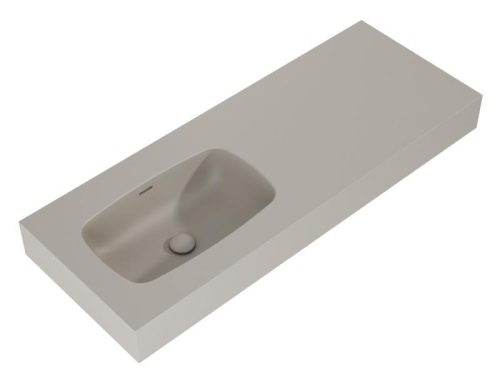 AREZZO design MABEL öntöttmárvány falra szerelhető mosdó 120 cm (60+60) bal, matt beige