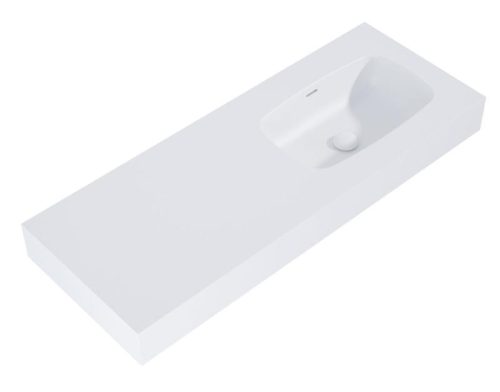 AREZZO design MABEL öntöttmárvány falra szerelhető mosdó 120 cm (60+60) jobb, matt fehér