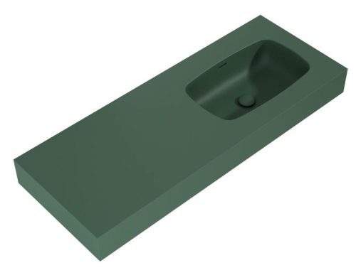 AREZZO design MABEL öntöttmárvány falra szerelhető mosdó 120 cm (60+60) jobb, matt zöld
