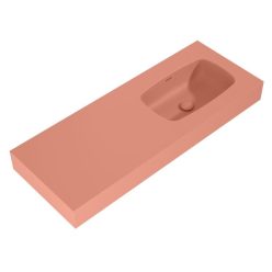   AREZZO design MABEL öntöttmárvány falra szerelhető mosdó 120 cm (60+60) jobb, terra pink