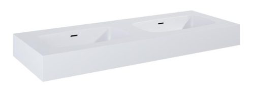 AREZZO design MABEL DUO öntöttmárvány falra szerelhető dupla mosdó 120 cm, matt fehér