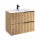 AREZZO design MONTEREY 80 cm-es alsószekrény 2 fiókkal természetes fa színben, szifonkivágással