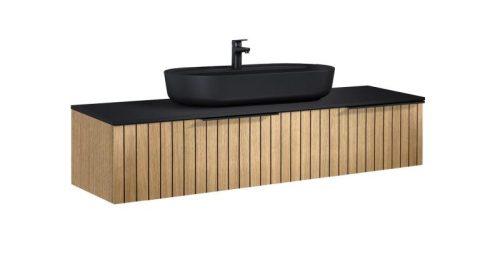 AREZZO design MONTEREY 160 cm-es alsószekrény 2 fiókkal természetes fa színben