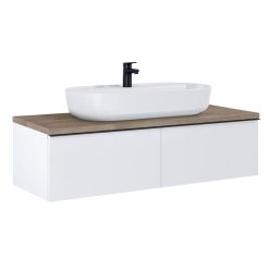   AREZZO design MONTEREY 120 cm-es alsószekrény 2 fiókkal matt fehér színben