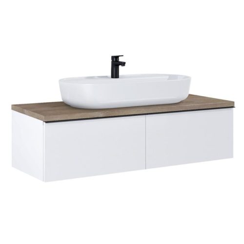 AREZZO design MONTEREY 120 cm-es alsószekrény 2 fiókkal matt fehér színben