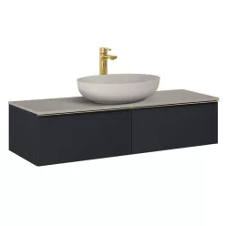   AREZZO design MONTEREY 120 cm-es alsószekrény 2 fiókkal matt fekete színben