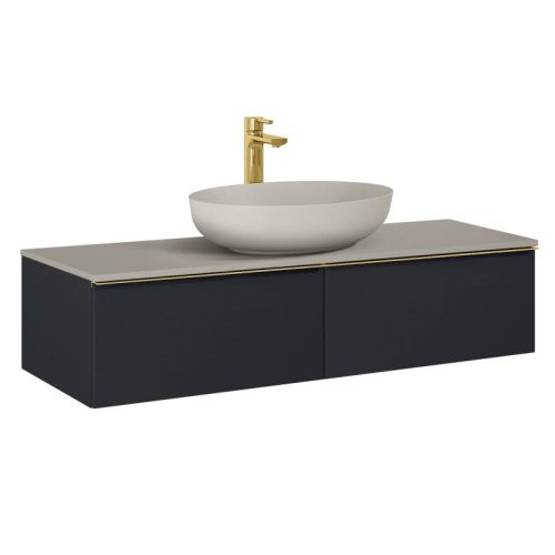 AREZZO design MONTEREY 120 cm-es alsószekrény 2 fiókkal matt fekete színben