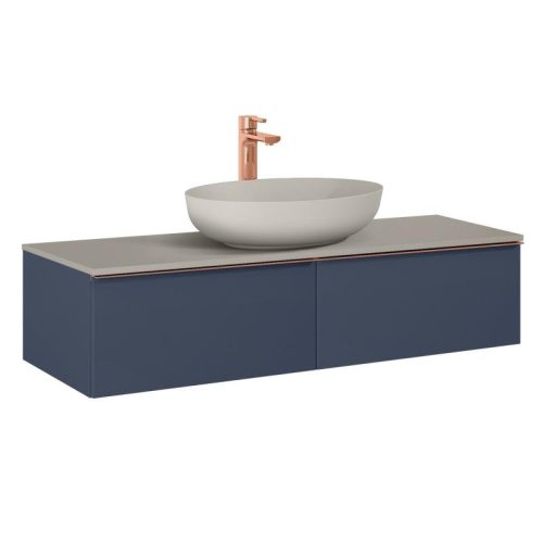 AREZZO design MONTEREY 120 cm-es alsószekrény 2 fiókkal matt kék színben