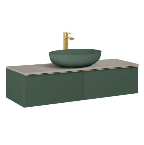 AREZZO design MONTEREY 120 cm-es alsószekrény 2 fiókkal matt zöld színben