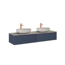   AREZZO design MONTEREY 160 cm-es alsószekrény 2 fiókkal matt kék színben
