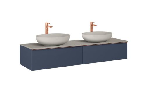 AREZZO design MONTEREY 160 cm-es alsószekrény 2 fiókkal matt kék színben