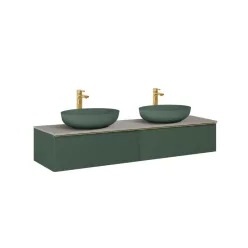   AREZZO design MONTEREY 160 cm-es alsószekrény 2 fiókkal matt zöld színben