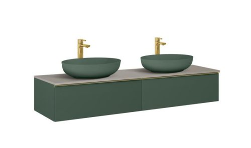 AREZZO design MONTEREY 160 cm-es alsószekrény 2 fiókkal matt zöld színben
