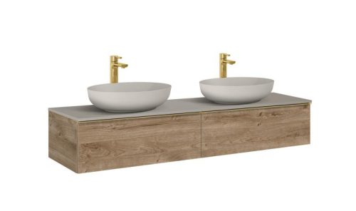 AREZZO design MONTEREY 160 cm-es alsószekrény 2 fiókkal Canela tölgy színben