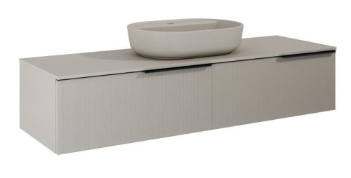 AREZZO design MONTEREY GLASS 160 cm-es alsószekrény 2 fiókkal, beige színben
