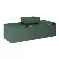   AREZZO design MONTEREY GLASS 120 cm-es alsószekrény 2 fiókkal, zöld színben