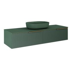   AREZZO design MONTEREY GLASS 160 cm-es alsószekrény 2 fiókkal, zöld színben