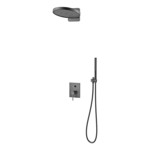 AREZZO design ELEGANT Falsík alatti zuhanyszett falon belüli egységgel, gun metal