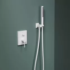   AREZZO design ELEGANT Falsík alatti zuhanyszett falon belüli egységgel, matt fehér