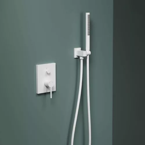 AREZZO design ELEGANT Falsík alatti zuhanyszett falon belüli egységgel, matt fehér
