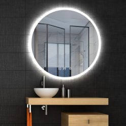   AREZZO design LED okos tükör 100 cm-es kerek kijelzővel+állítható fényerő,páramentesítő funkció,óra,hőmérő