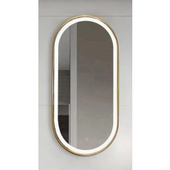 AREZZO design LED ovális okos tükör, arany
