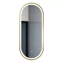 AREZZO design LED ovális okos tükör, arany