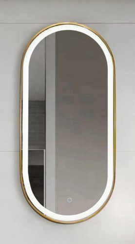 AREZZO design LED ovális okos tükör, arany