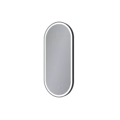 AREZZO design LED ovális okos tükör, fekete