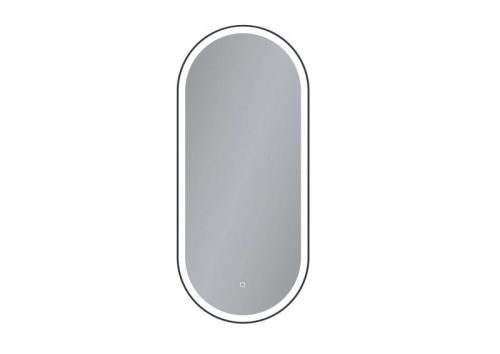 AREZZO design LED ovális okos tükör, fekete