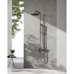   AREZZO design ELEGANT 3 funkciós termosztatikus zuhanyrendszer, gun metal