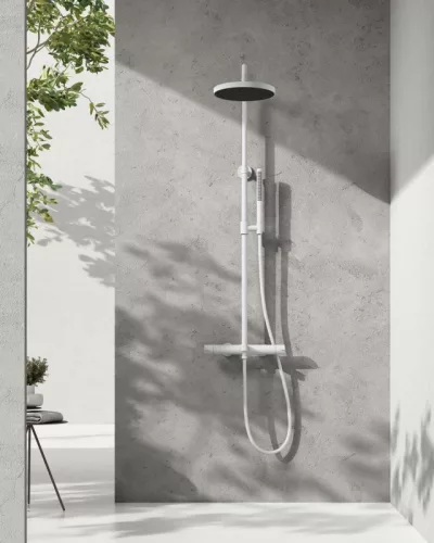AREZZO design ELEGANT 3 funkciós termosztatikus zuhanyrendszer, matt fehér