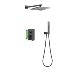   AREZZO design CUBEFIELD falsík alatti zuhanycsaptelep szett, fekete
