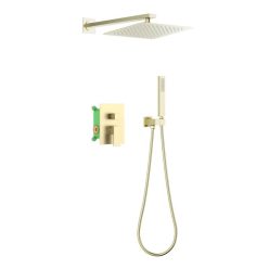   AREZZO design CUBEFIELD falsík alatti zuhanycsaptelep szett, szálcsiszolt arany