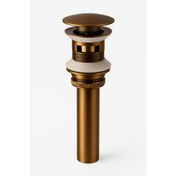   AREZZO design Click-clack lefolyó, szálcsiszolt rozé arany, túlfolyós mosdóhoz