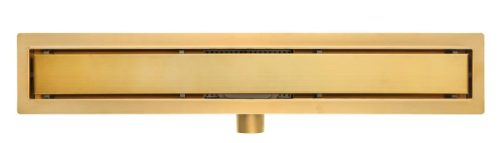 AREZZO design 2in1 800 mm-es rozsdamentes acél folyóka, szálcsiszolt arany