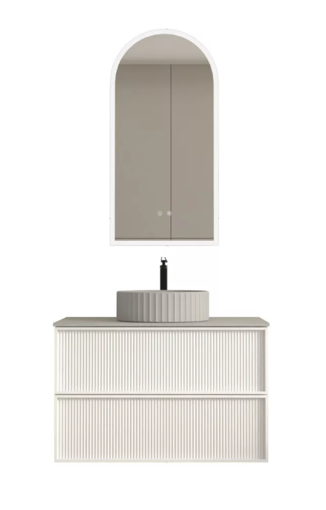 Mobilier baie -  Mobilier SAVONA  suspendat - 80 cm - alb mat