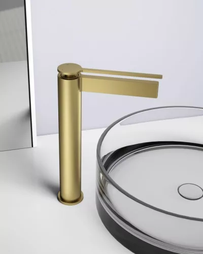 AREZZO design ELEGANT magasított mosdócsaptelep, szálcsiszolt arany