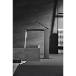   AREZZO design ROCKFIELD Magasított mosdócsaptelep, fekete AR-9902BL