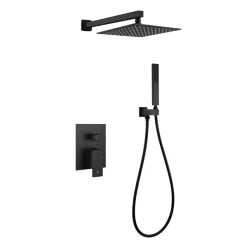   AREZZO design ROCKFIELD Falsík alatti zuhanyszett falon belüli egységgel, fekete AR-9960BL