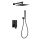 AREZZO design ROCKFIELD Falsík alatti zuhanyszett falon belüli egységgel, fekete AR-9960BL