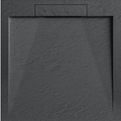   AREZZO design STONE pala hatású öntött márvány zuhanytálca, 90x90 cm-es, antracit (2 doboz)