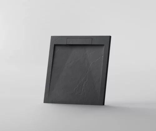 AREZZO design STONE pala hatású öntött márvány zuhanytálca, 90x90 cm-es, antracit (2 doboz)